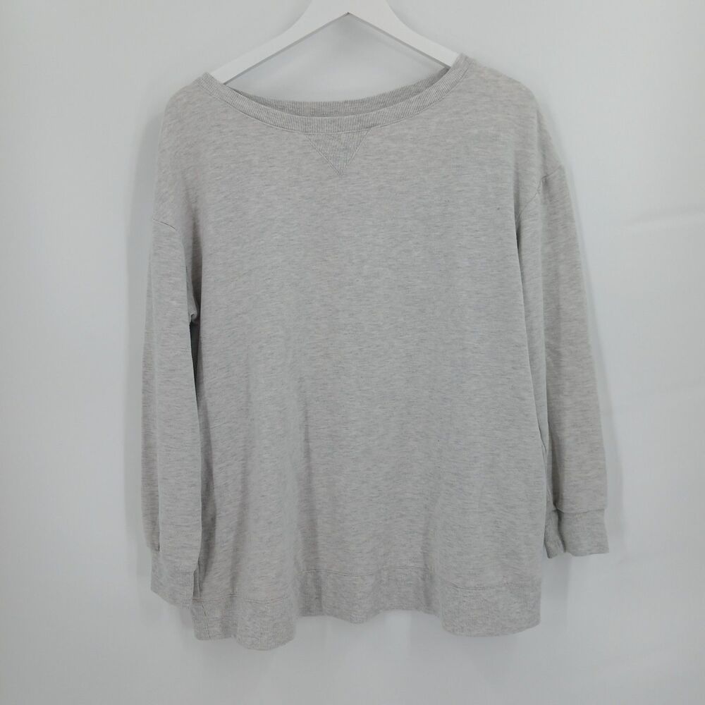 Stars Above Womens Grey Long Sleeve Knit Top Sweater Loungewear Size large